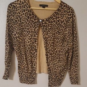 Express cardigan; cheetah print; long sleeve